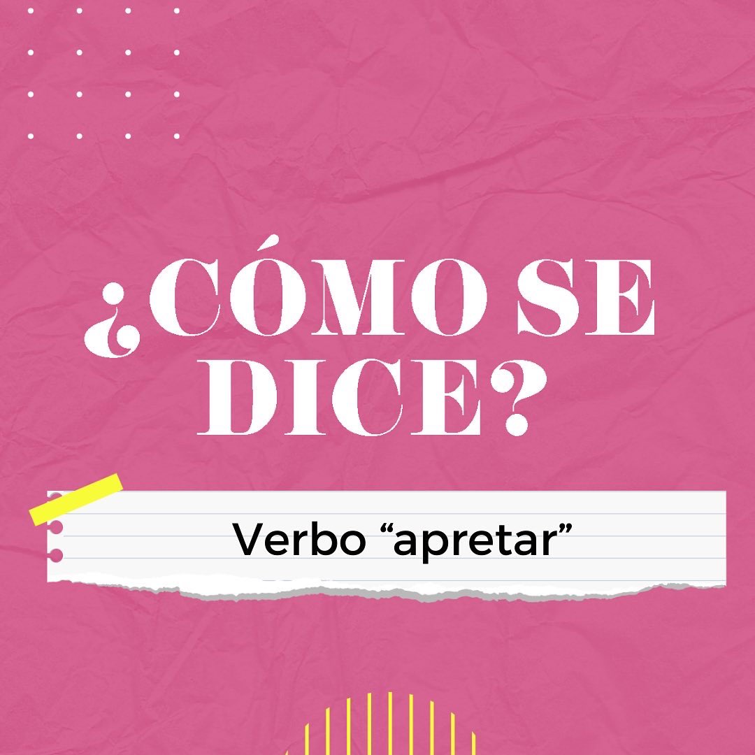 GongoraAR's tweet photo. APRETAR 

👉🏻El cambio de la “e” en “ie” se da en presente del indicativo, presente del subjuntivo e imperativo y en todas las personas, menos “nosotros” y “vosotros”. 

 ✍🏻Se conjuga igual que: pensar, acertar, cerrar. 

#apretar #verbo #verbos #aprieto #errores https://t.co/LjvQ3c4T5S