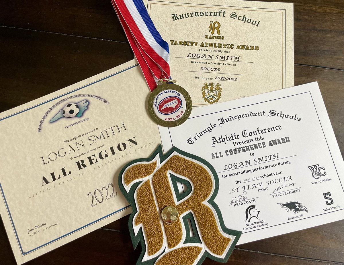 LoganSmith2026's tweet photo. 1st HS Varsity #Soccer Season @RavensAthletics as an 8th grader!Recap: #Undefeated TISAC Champions (17-0), 1st Team All-Conference, @NCSoccerCoaches All-Region &amp; @NCISAA1 All-State! Impossible to do w/o a great #team! Can’t wait to go after it again next year! @NCFC_ECNLGirls https://t.co/8fOuNCG68J