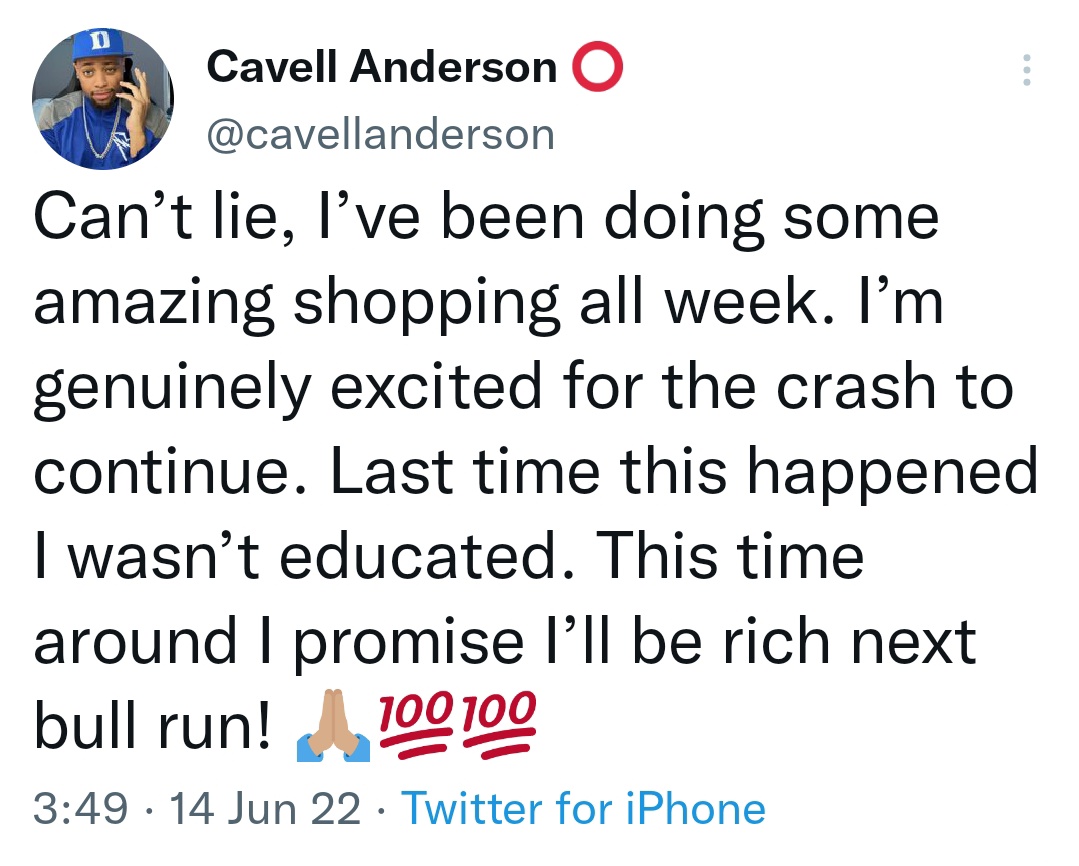Hodl4Sure's tweet photo. My mindset durying this bear market. Some of us from African stood no chance at the high floor prices in Jan. Btn bad exchange rates and VAT charges it would have taken a miracle to secure any collectible. Still not a level playing field but we're on the pitch @cavellanderson https://t.co/reyArmwyPO