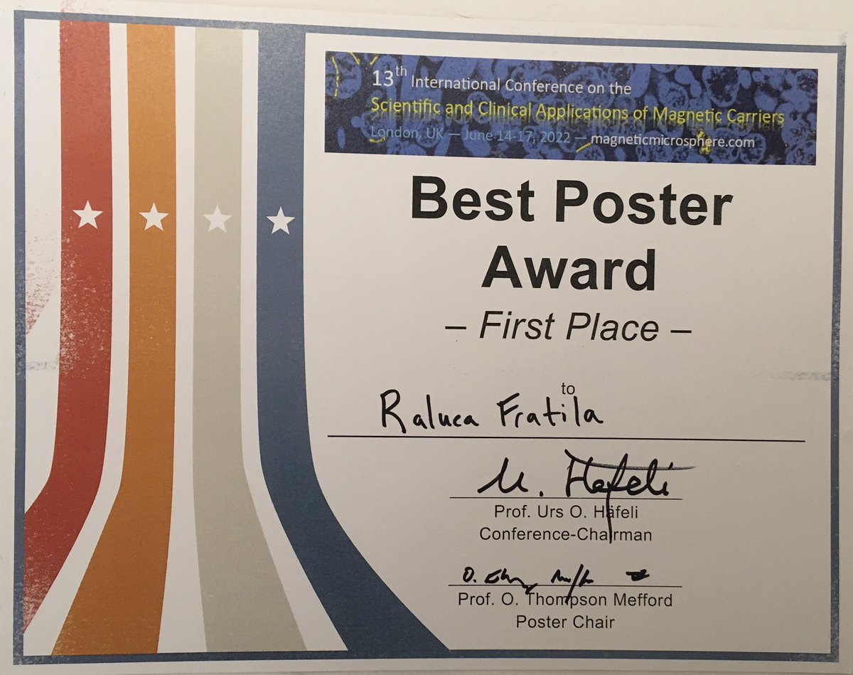 Raluca (@drralucafratila) on Twitter photo Very happy about this prize! Once again, so proud of <a href="/JavierIdiagoLo/">Javier Idiago-López</a> for doing a fantastic work during his PhD! Congrats to all the authors <a href="/JavierIdiagoLo/">Javier Idiago-López</a> <a href="/Yilian97368918/">Yilian</a> @EdMorenoA <a href="/Lu_Gutierrez_M/">Lucia Gutierrez</a> @Valerit98128615 <a href="/jesusma20810198/">Jesus M De La Fuente</a>
<a href="/bionanosurf/">Bionanosurf</a> <a href="/INMAdivulga/">INMAdivulga</a> <a href="/unizar/">Universidad Zaragoza</a> <a href="/AragonCsic/">CSIC Aragón</a> Very happy about this prize! Once again, so proud of <a href="/JavierIdiagoLo/">Javier Idiago-López</a> for doing a fantastic work during his PhD! Congrats to all the authors <a href="/JavierIdiagoLo/">Javier Idiago-López</a> <a href="/Yilian97368918/">Yilian</a> @EdMorenoA <a href="/Lu_Gutierrez_M/">Lucia Gutierrez</a> @Valerit98128615 <a href="/jesusma20810198/">Jesus M De La Fuente</a>
<a href="/bionanosurf/">Bionanosurf</a> <a href="/INMAdivulga/">INMAdivulga</a> <a href="/unizar/">Universidad Zaragoza</a> <a href="/AragonCsic/">CSIC Aragón</a>