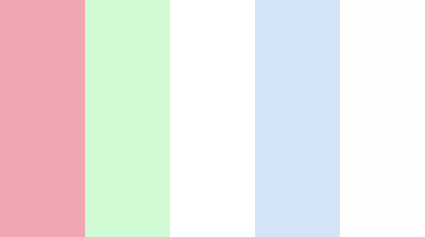 EveryPalette's tweet photo. #f1a6b4, #d0fad3, #feffff, #d3e4f7, #fffeff https://t.co/17owwvS6yH