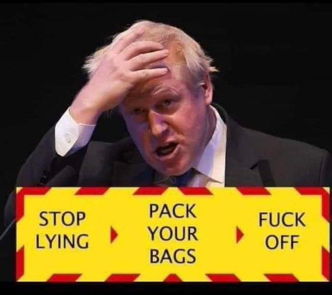 Saccaguru's tweet photo. @ChirpyChet @iPinkLadyy @GOV2UK #ResignNow  #BooOffBoris

#TheConParty #FascistScumParty
#TheDailyBoos #Truth 
#Boos #JohnsonOut144 #BooJohnsonOut https://t.co/JqTGdzF9el