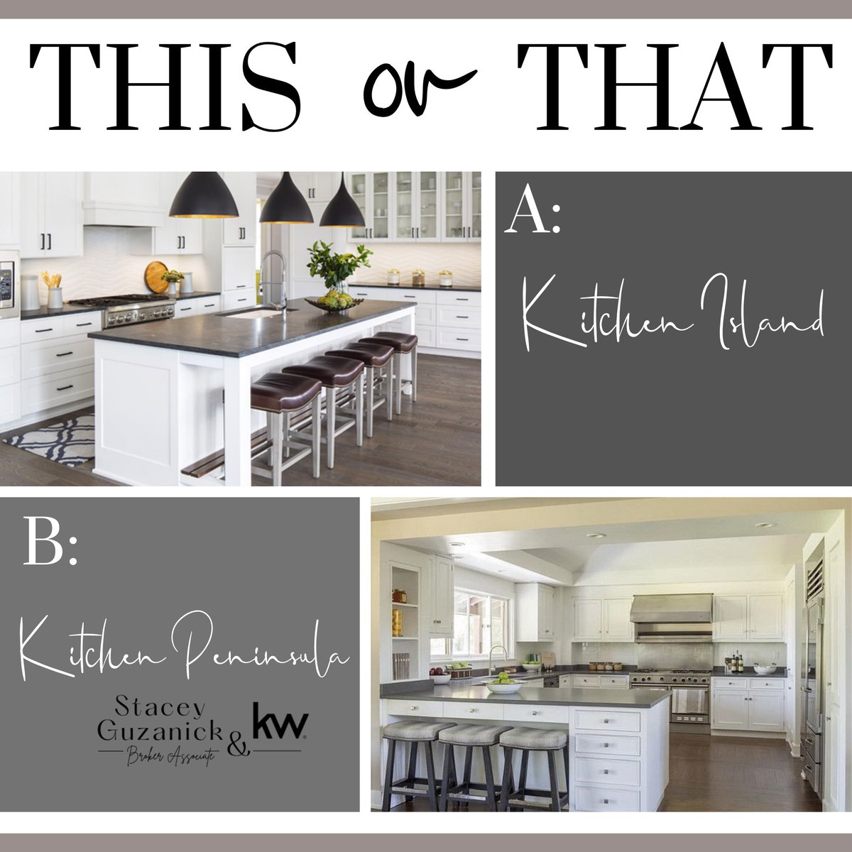 sguzanick's tweet photo. Kitchen island or peninsula? https://t.co/xkTEQcBuWc