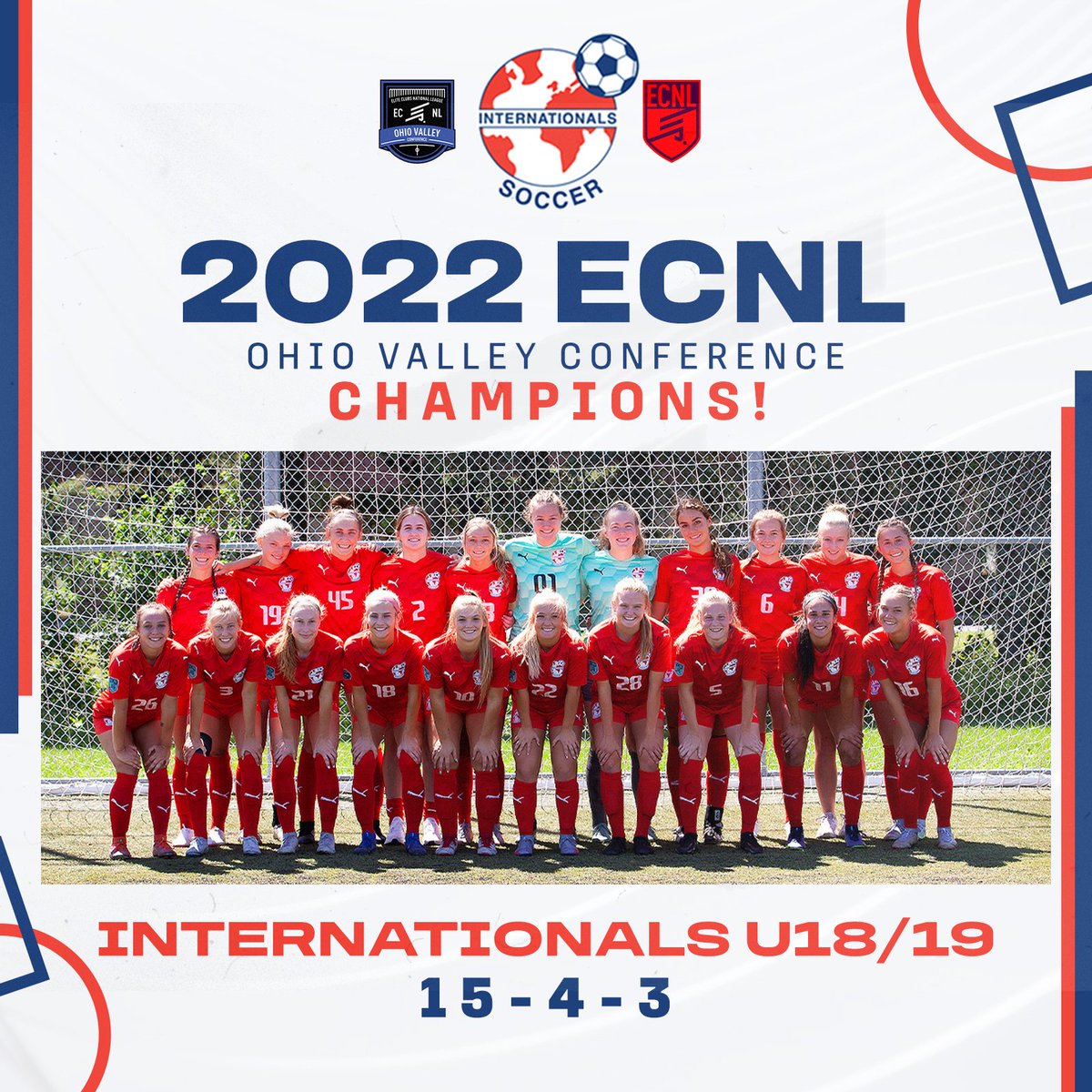 For the second year in a row, our U18/19s are <a href="/ECNLgirls/">ECNL Girls</a> OVC Champions!  #ISCFamily