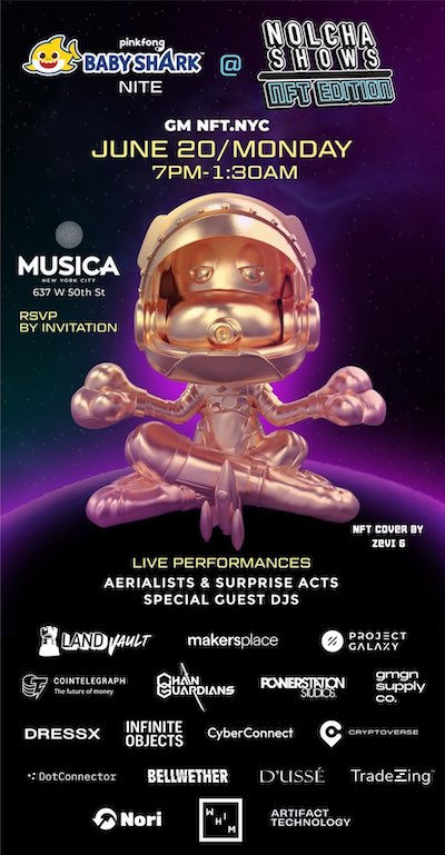 iR_Enterprise's tweet photo. LandVault will be in a few different places next week for #NFTNYC22 events! 

It would be AMAZING to C → 🫵. Here’s info for our party on Monday, June 20. DM us on Twitter for the code if you’re planning on going! 🍾 https://t.co/3Nzzhs3De0