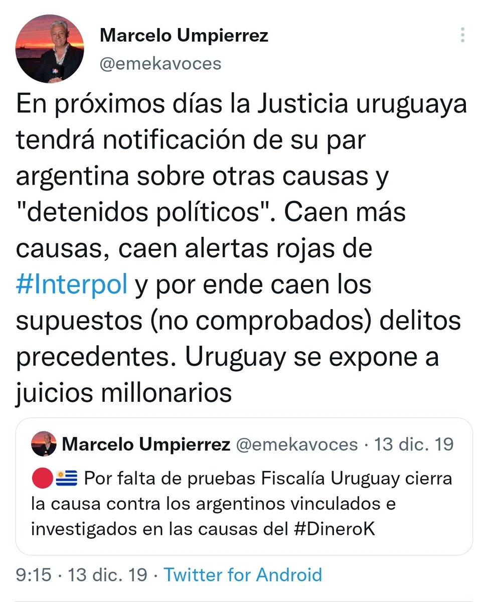 emekavoces's tweet photo. Vengo desde hace más de 3 años anunciando de varias causas judiciales argentinas que son "políticas" y que se iba a caer una tras otra y Uruguay iba a quedar colgado del pincel. Hoy la Justicia argentina declaró incompetente al juez Kreplak y le devuelven el sindicato a #Balcedo https://t.co/eCX8tgLlhj