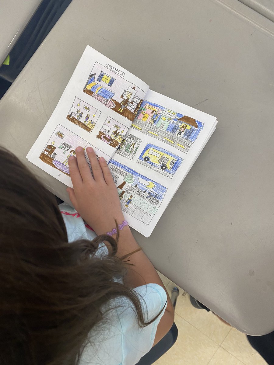 Ms_DeGroff's tweet photo. Our final writing celebration of the year! Today we celebrated our last unit by sharing our graphic novels with our friends in Ms. Tarashuk’s class https://t.co/jRwaBR8ZIQ