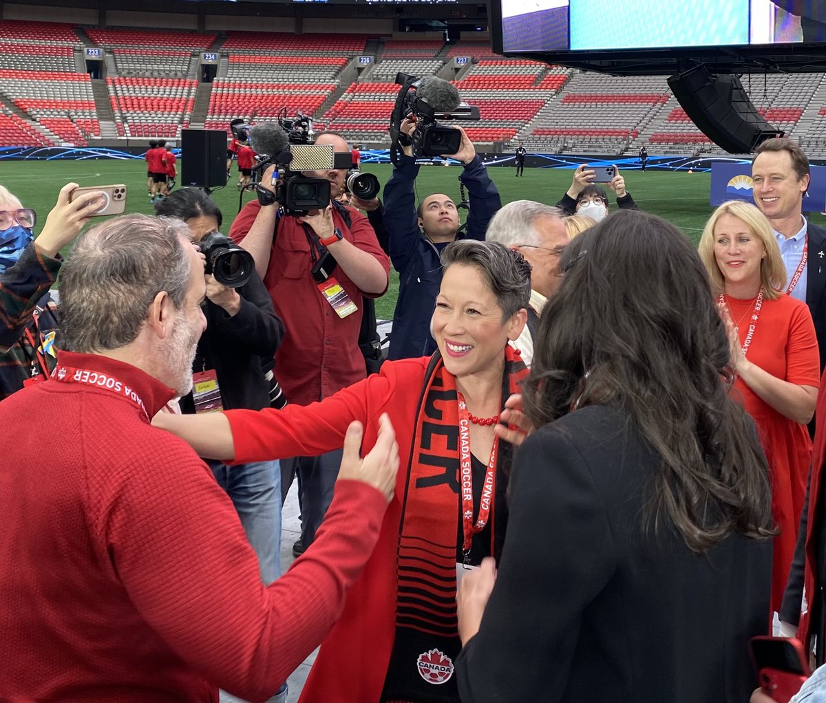 melaniejmark's tweet photo. Thrilled that BC has made its mark! Vancouver is hosting the FIFA World Cup in 2026! This is a dream come true for sports fans and a huge boost for tourism and local businesses hit hard by covid. It shows the power of partnership. Check out the details 👉🏽 https://t.co/8a9x90wpcz https://t.co/nMVCOE7jcF