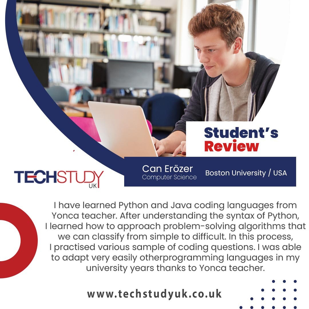 Testimonials from our students from UCL, Imperial College and Boston University.
techstudyuk.co.uk

#Python #Java #Robotics #coding #tutoring #codeeducation #techstudyuk #university
#studenttestimonial