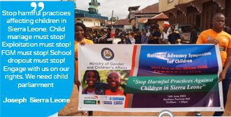 SosLeone's tweet photo. #commemorating, #June16th, @SosLeone joins the Ministry of Gender and Children’s Affairs and other partners along with children’s leaders across the country to advocate for their rights in the southern city of Bo. https://t.co/IhnjqmDQ3g