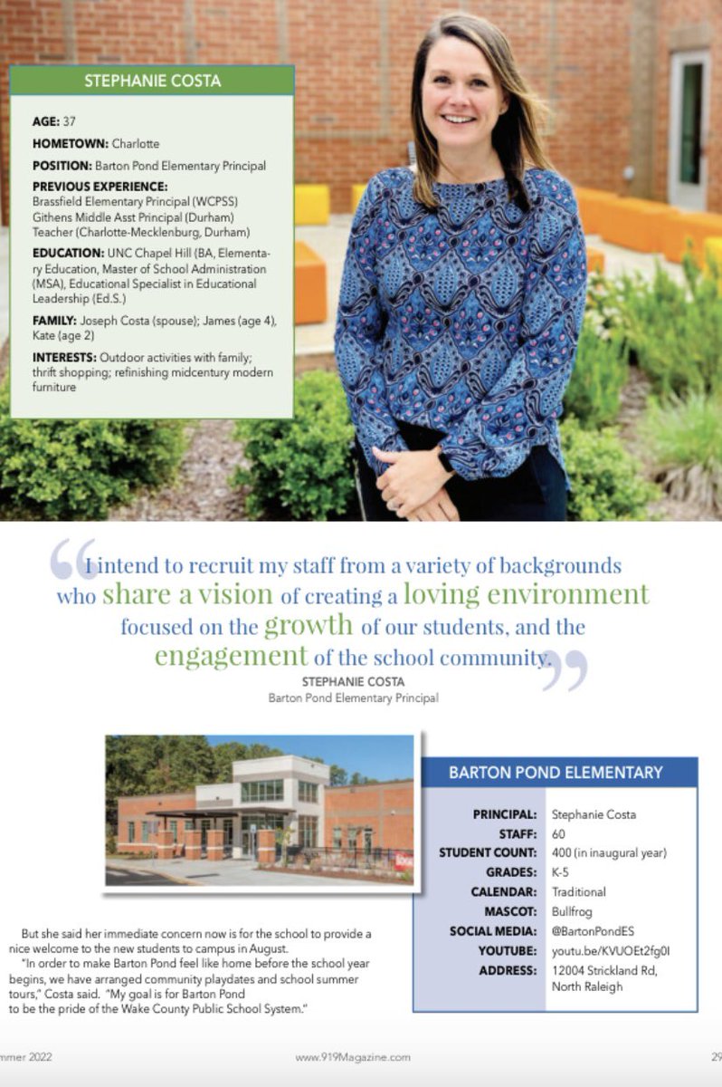 Bullfrogs! Check out our feature in <a href="/919Magazine/">919Magazine</a>. We are so excited to welcome our families this fall! 💙🐸💙