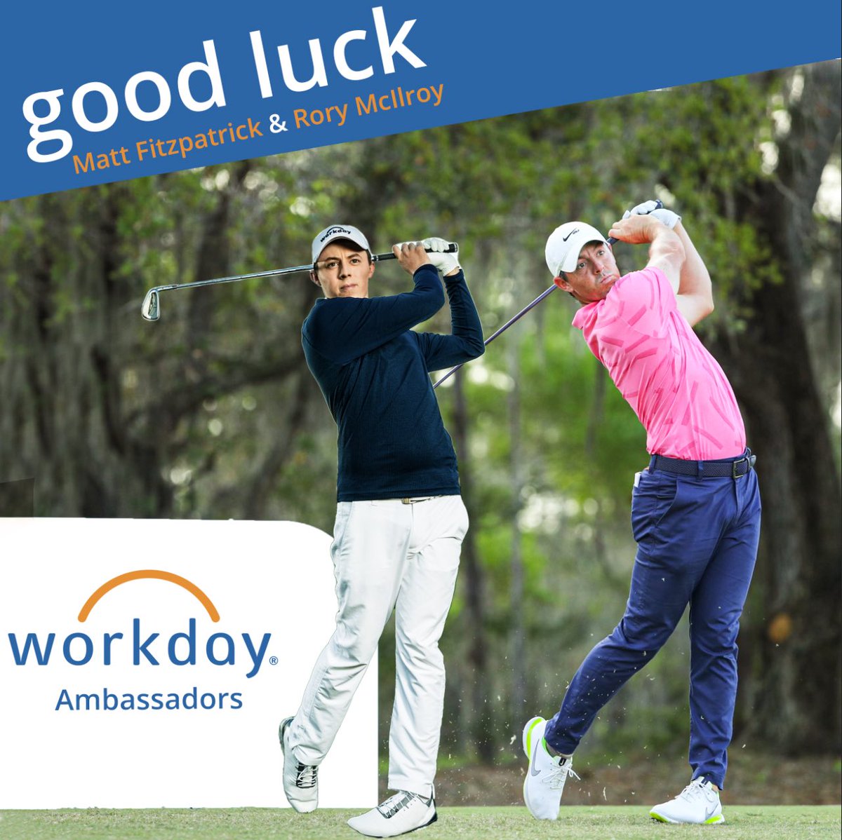 Good luck to our guys <a href="/McIlroyRory/">Rory McIlroy</a> <a href="/MattFitz94/">Matt Fitzpatrick</a>
