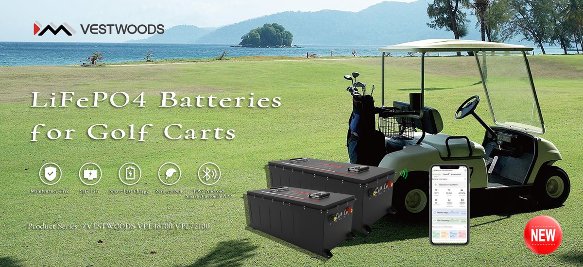 VESTWOODSTECH's tweet photo. VESTWOODS NEW! We are delighted to announce our new products to our users and dealer friends, this time, let us Redefine Golf Car Lithium Batteries: Smarter, Greener, Safer.

✅ Maintenance-free: No maintenance costs &amp; No water-filled need

✅ Smarter Bluetooth IOS Android APP https://t.co/JDYOx1rcEg