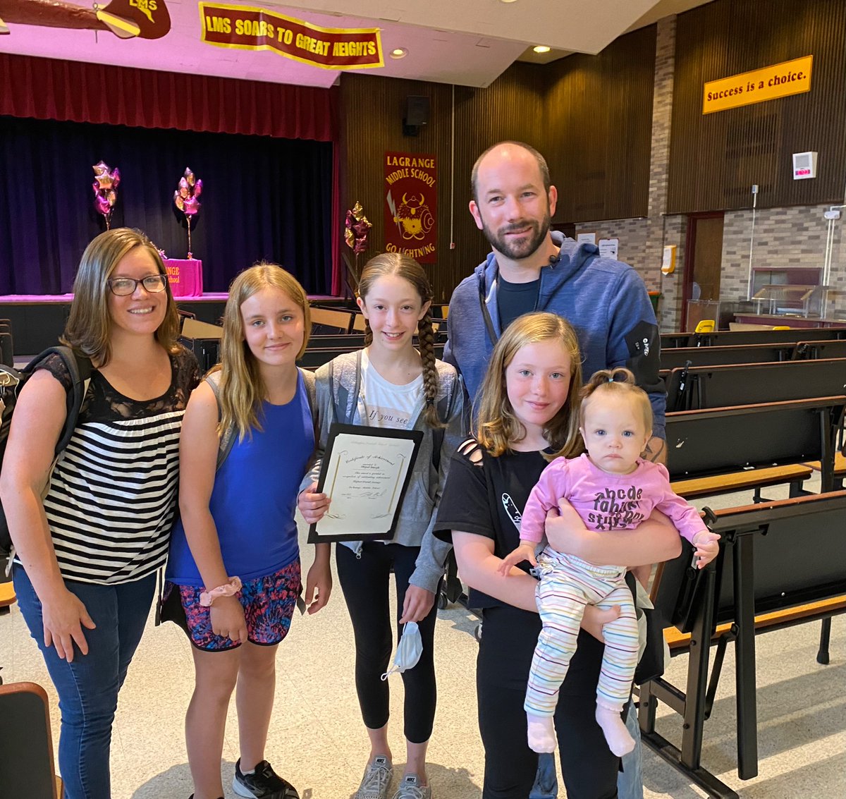 leanne_starzyk's tweet photo. It’s been an action packed day! Started out at LMS- Abby received a Highest Overall Average Award! Then hosted an Ice Cream Social for Amelia’s 5th grade class to celebrate them moving up. Then back for Abby’s Band concert! So happy we can celebrate their accomplishments ❤️💛🎉 https://t.co/fglqLnMqHK