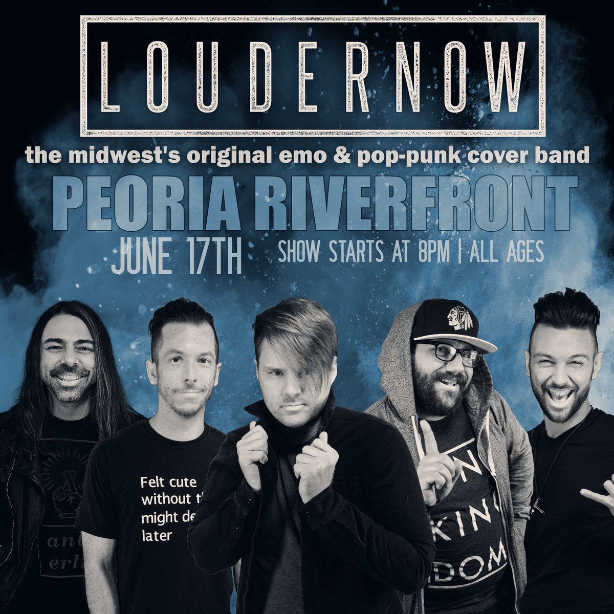 Excited for our second year of the Peoria Riverfront tomorrow evening!Hopefully we don’t get rained on this time!

<a href="/PeoriaRFEvents/">Riverfront Events</a> #tellallyourfriends #emo #poppunk