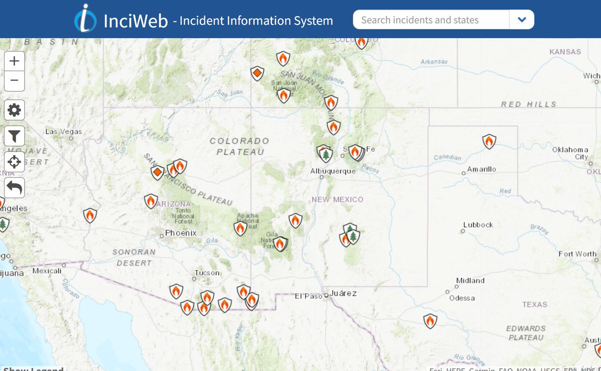 ForestServiceSW's tweet photo. The Southwestern Region currently has 11 fires. Visit #Inciweb at https://t.co/HUcZeBO1Jj and @NIFC_Fire https://t.co/49PS80IUdm to find the latest information and maps. https://t.co/HWvp7C8tVu