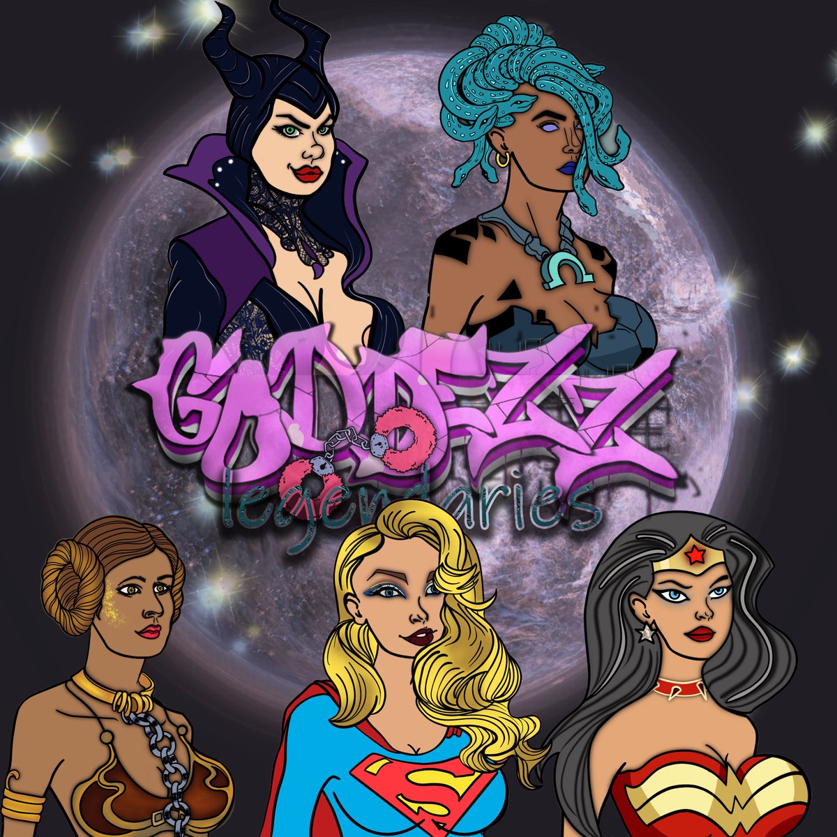 here is first 5 legendary goddezz!💜 #NFTCommunity
the other 5 will be published in a week! #tezos 

join our discord: discord.gg/BYXkQEa4ym