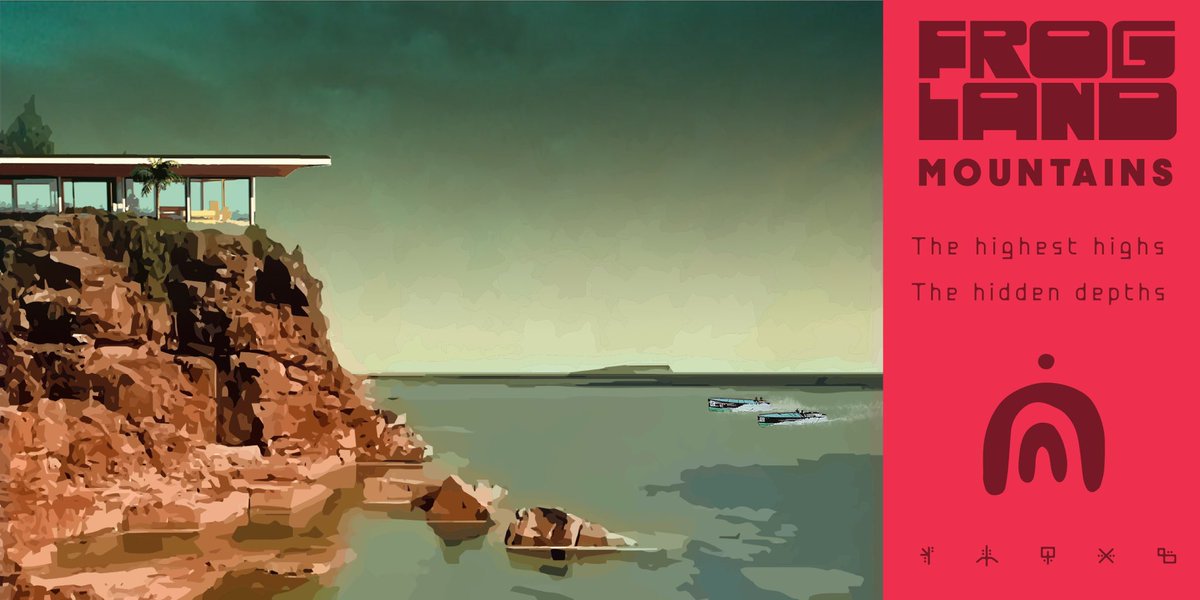 Frogland_io's tweet photo. Concept art in the form of a real estate billboard for the fourth of #Frogland’s 7 biomes - Mountains. #4DayCountdown #NotoriousFrogs #LandClaim #Launch #Froglish #Alieog https://t.co/W6CmidqGKv