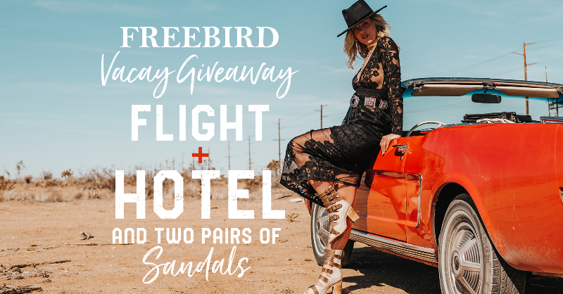 FreebirdStores's tweet photo. NEED A VACAY? This one’s on us 😎 We’re giving away Flights + Hotel + 2 Pairs of FREEBIRD for you &amp; a friend.

HOW TO ENTER:
1. Follow us on Twitter &amp; like this post.
2. Tag the person you want to bring with you and tell us where you want to go!

*More details on contest page