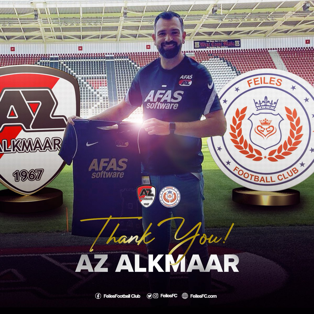 feilesfc's tweet photo. PARTNERSHIP ALERT!!!

It's Official.

@feilesfc Partners With @AZAlkmaar.
Thank you Francisco Rubio Fernandez for making the dream come true.

Agbenaaaaa!!! https://t.co/FBFrYPJ8R2