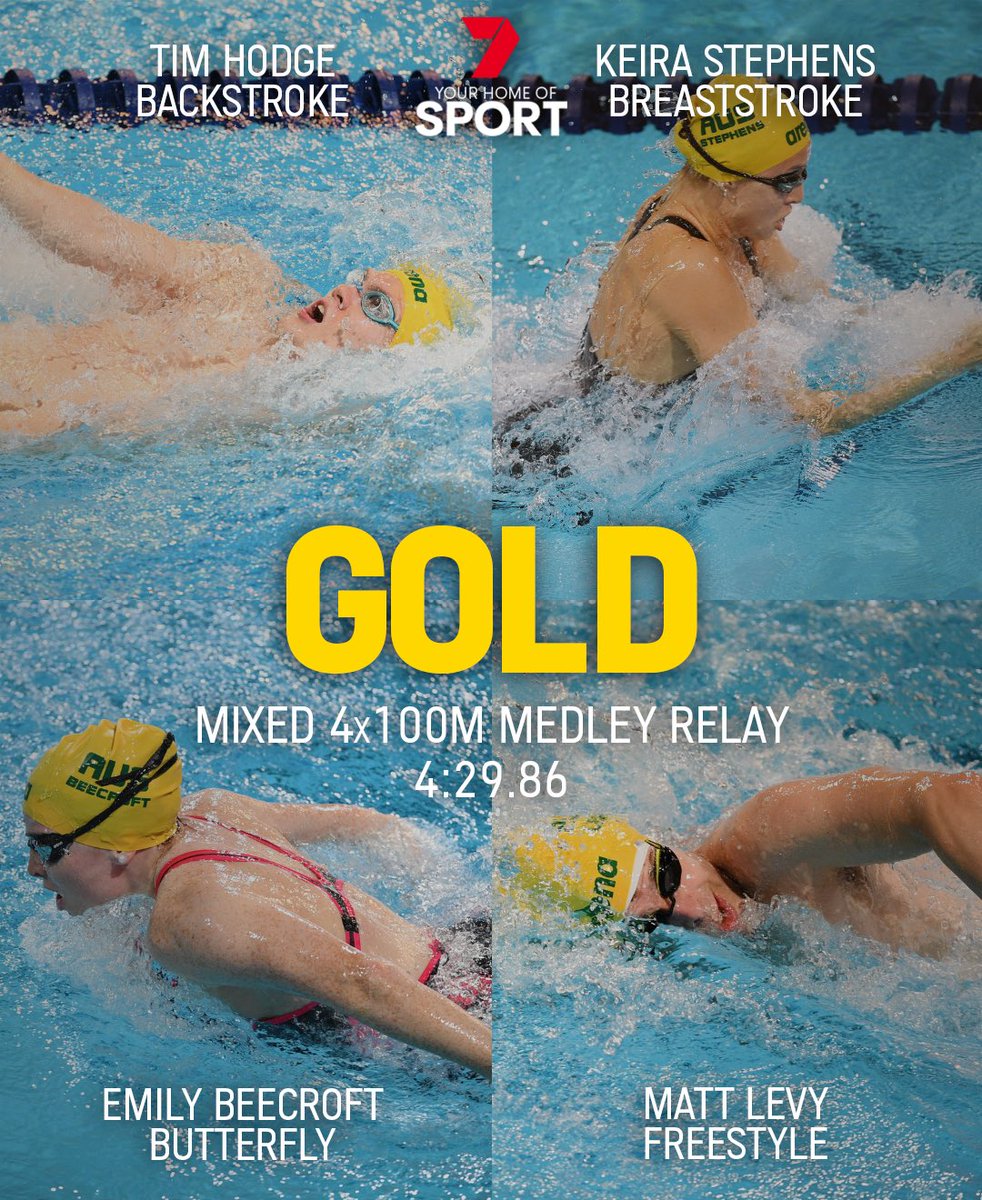 🇦🇺🥇 This mixed relay team is 🔥🔥

⏩ Watch the highlights, Aussie races and more on <a href="/7plus/">7plus</a>