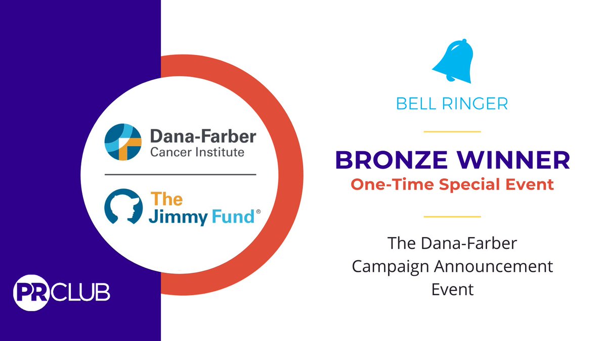 We're announcing that <a href="/DanaFarber/">Dana-Farber</a> and <a href="/OpusAgency/">Opus Agency</a> won a Bronze Bell for a One-Time Special Event. #BellRinger