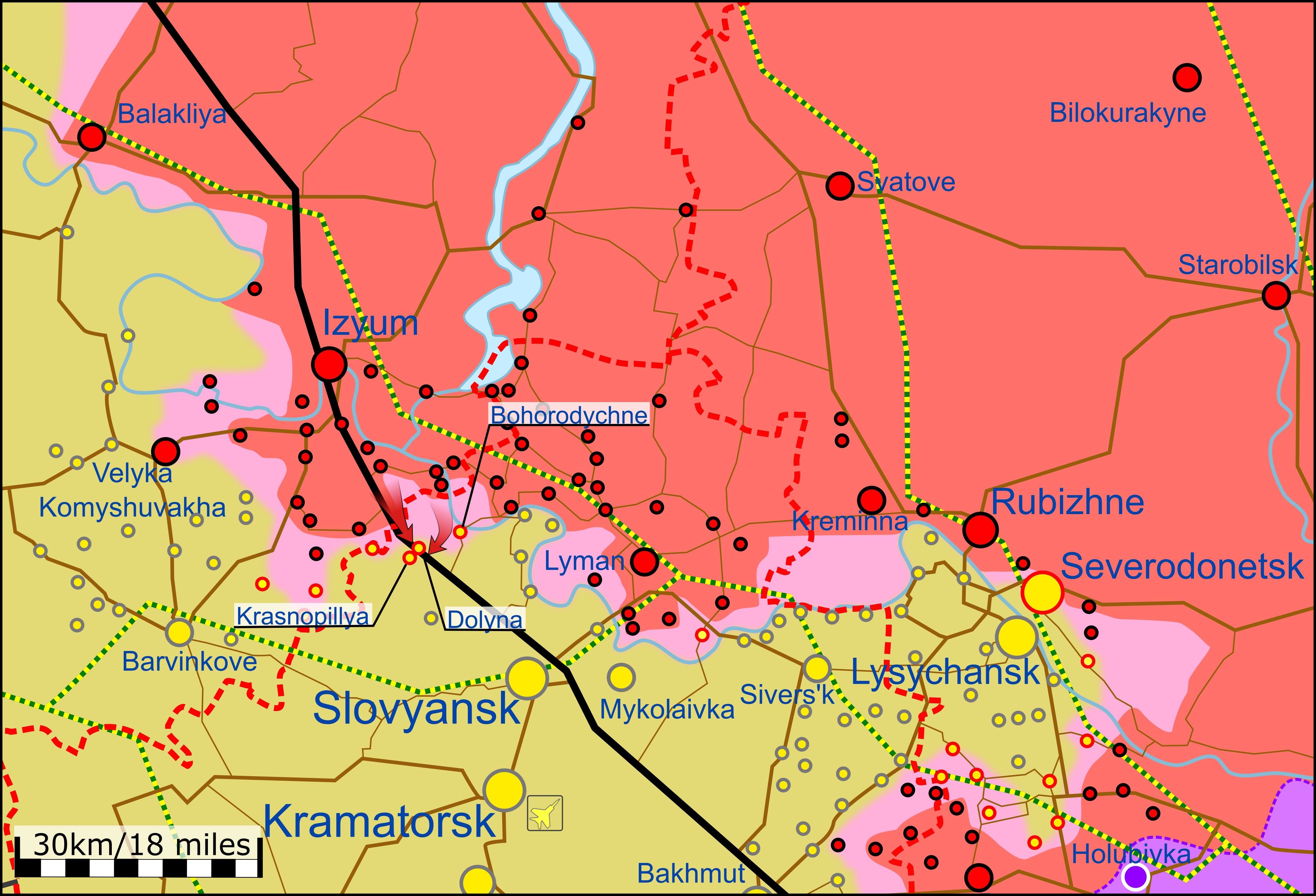 Карта боевых действий на Украине 