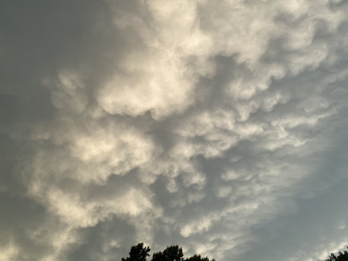 Large severe storm south and west of Charles County, Md. Reports of tornadoes around the Richmond area. These Mammatus clouds are always cool to see after the storm. <a href="/hbwx/">Howard Bernstein</a>