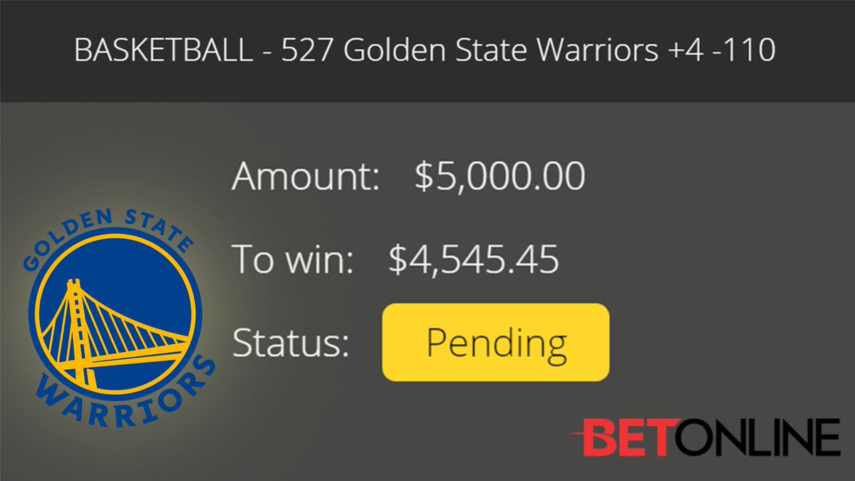 I just bet $5,000 on the Warriors +4 for Game 6 of the #NBAFinals 

If the Warriors win, I will give 10 people who retweet this $200 each to use on @betonline_ag