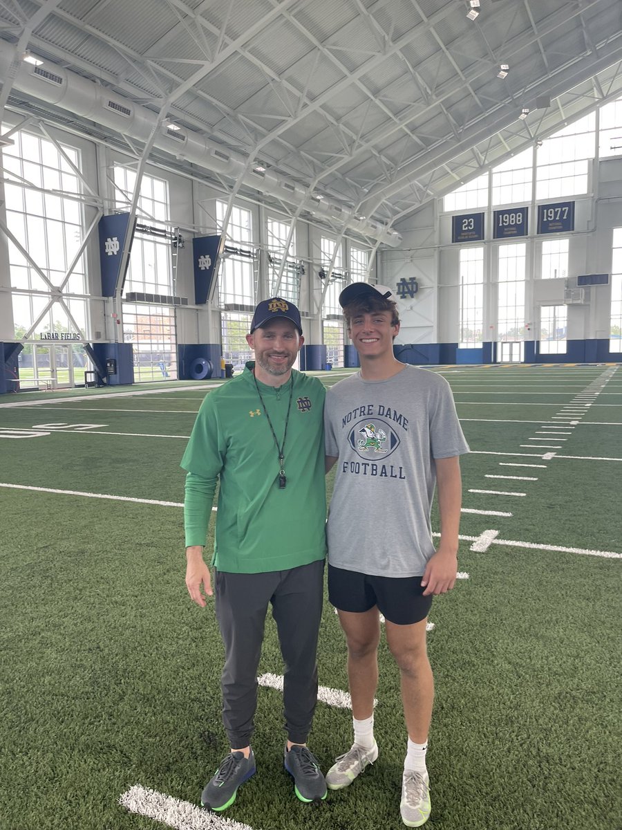 DiomedeMarcello's tweet photo. After a great call with @CoachMaseND, I am excited to announce that I have received a PWO offer to the University of Notre Dame! #GoIrish ☘️ @HitterFootball @CNendick25 @Chris_Sailer https://t.co/SNF7IzJ5Bv