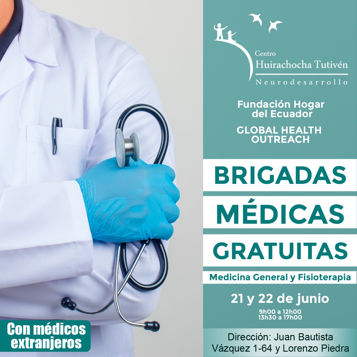 neurohuiracocha's tweet photo. Invitamos a las brigadas médicas gratuitas, para personas con discapacidad o de bajos recursos.
📆 21 y 22 de junio.
🕘 Horarios: 09h00 a 12h00 y
13h30 a 17h00
📍Lugar: Centro Huiracocha Tutivén (Lorenzo Piedra y Juan Bautista Vásquez)
¡Agenda tu cita! 0995392181-Lina Vintimilla https://t.co/acgQUSe7ut