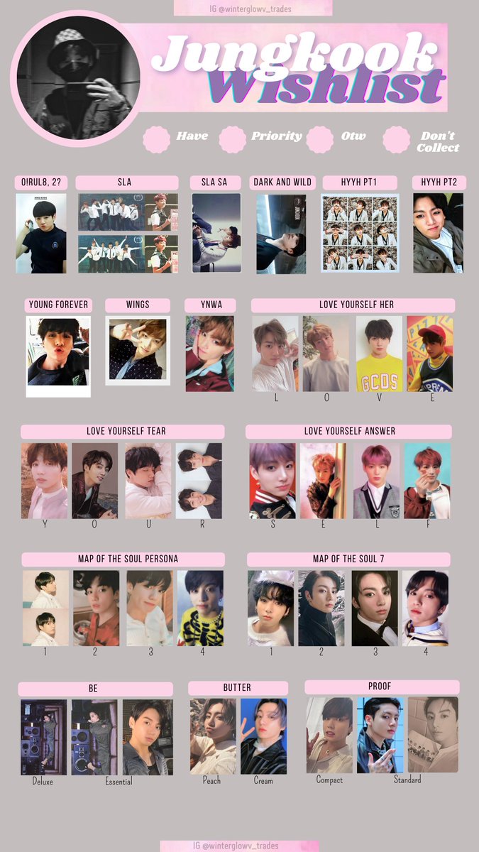WinterGlowV's tweet photo. Photocards wishlist template bts:
Jungkook🐰pt1 https://t.co/Zp2wVc8T6N