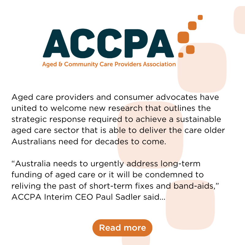 Ageing Australia (@ageing_au) on Twitter photo New research by <a href="/UTSEngage/">UTS</a> , commissioned by the <a href="/AgedAustralian/">Australian Aged Care Collaboration</a> and with input from <a href="/COTAAustralia/">COTA Australia</a> and <a href="/NationalSeniors/">National Seniors Australia</a> examines the need for, and considers, options to achieve the long-term financial viability of #agedcare in Australia.
Read more > bit.ly/3mVIvli New research by <a href="/UTSEngage/">UTS</a> , commissioned by the <a href="/AgedAustralian/">Australian Aged Care Collaboration</a> and with input from <a href="/COTAAustralia/">COTA Australia</a> and <a href="/NationalSeniors/">National Seniors Australia</a> examines the need for, and considers, options to achieve the long-term financial viability of #agedcare in Australia.
Read more > bit.ly/3mVIvli