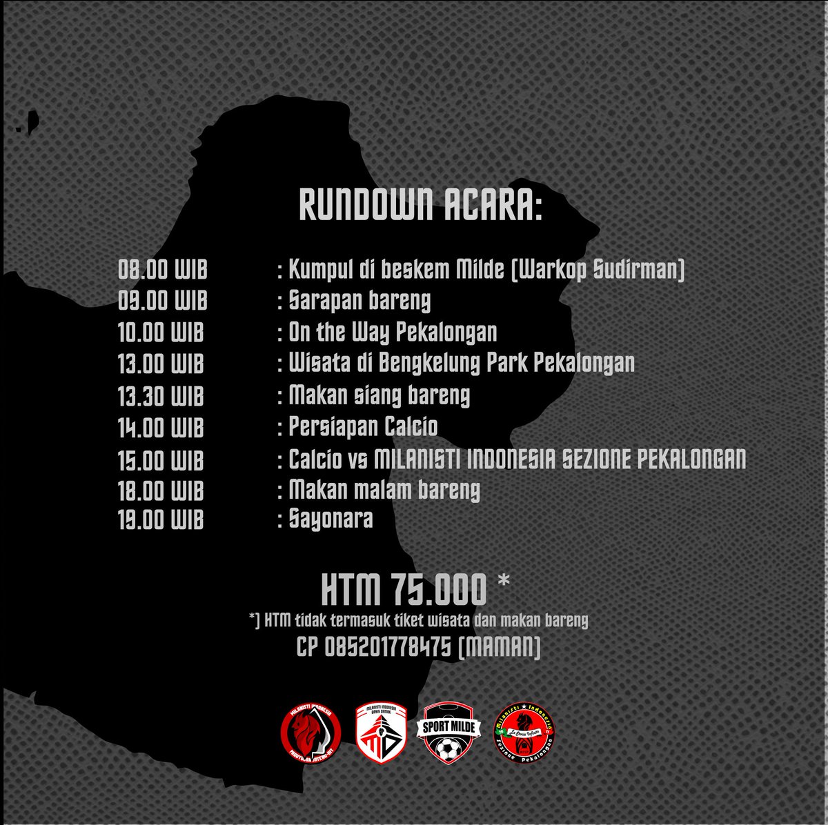 misezdemak100's tweet photo. [Away Pekalongan] Silaturahmi, fun &amp; calcio bersama @MIsezPekalongan - Sabtu, 18/06/22 - Mulai jam 08.00 WIB - titik kumpul di beskem Milde (@warkop_sudirman).
🔴⚫
#AwayPekalongan #AwayJateng #jatengdiyguyub #WeAreDasiman #MilanistiDemak #MilanistiIndonesia https://t.co/QBRDVB8Igc