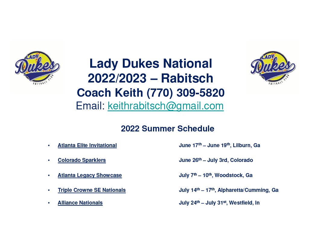 See these women in action this summer.  Atlanta ➡️ Denver ➡️ Atlanta ➡️ Indianapolis. @LadyDukesSBorg