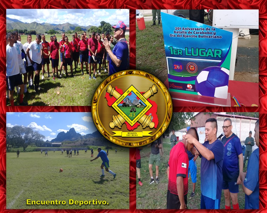 #15JUN22 Encuentro deportivo en Celebración de los 201 años de la Batalla de Carabobo y día del Glorioso Ejercito Bolivariano.
#ManuelaYBolívarSiempre
#Somos43BAC
#EjércitoYPuebloInvencibles
#ZODIGuáricoEnBatalla
#PuebloValienteYLeal