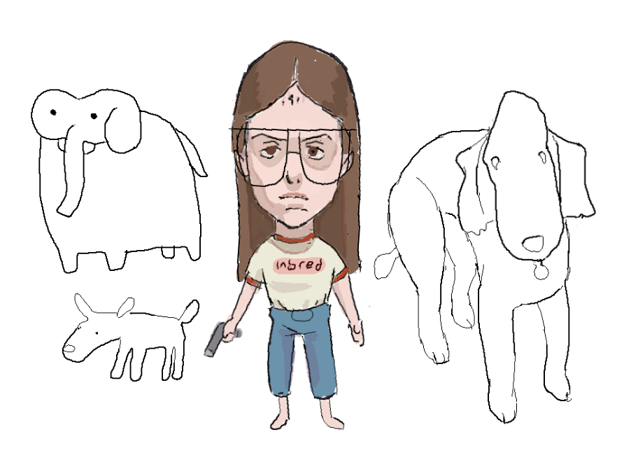 drawpile with friends, prompt was "ethel cain defends the zoo" 