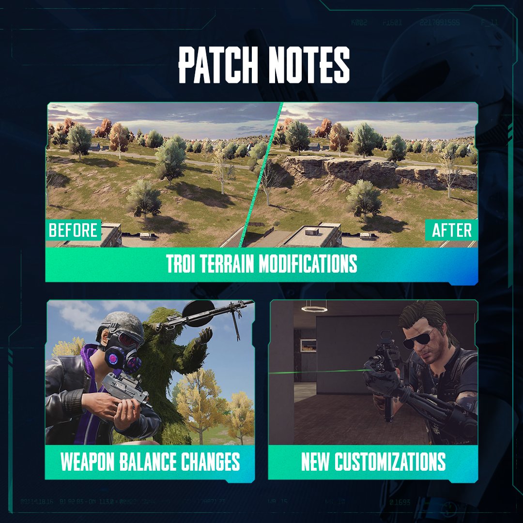 NEWSTATEMOBILE's tweet photo. Modified terrains and the renovated Mall will make Troi feel totally new!
Log in to NEW STATE MOBILE and check out all the changes ๐
๐ Read the full patch notes
https://t.co/w8zw7klAgb
#NEWSTATEMOBILE #NEWSTATEPATCHNOTES https://t.co/rDbUyApFxj