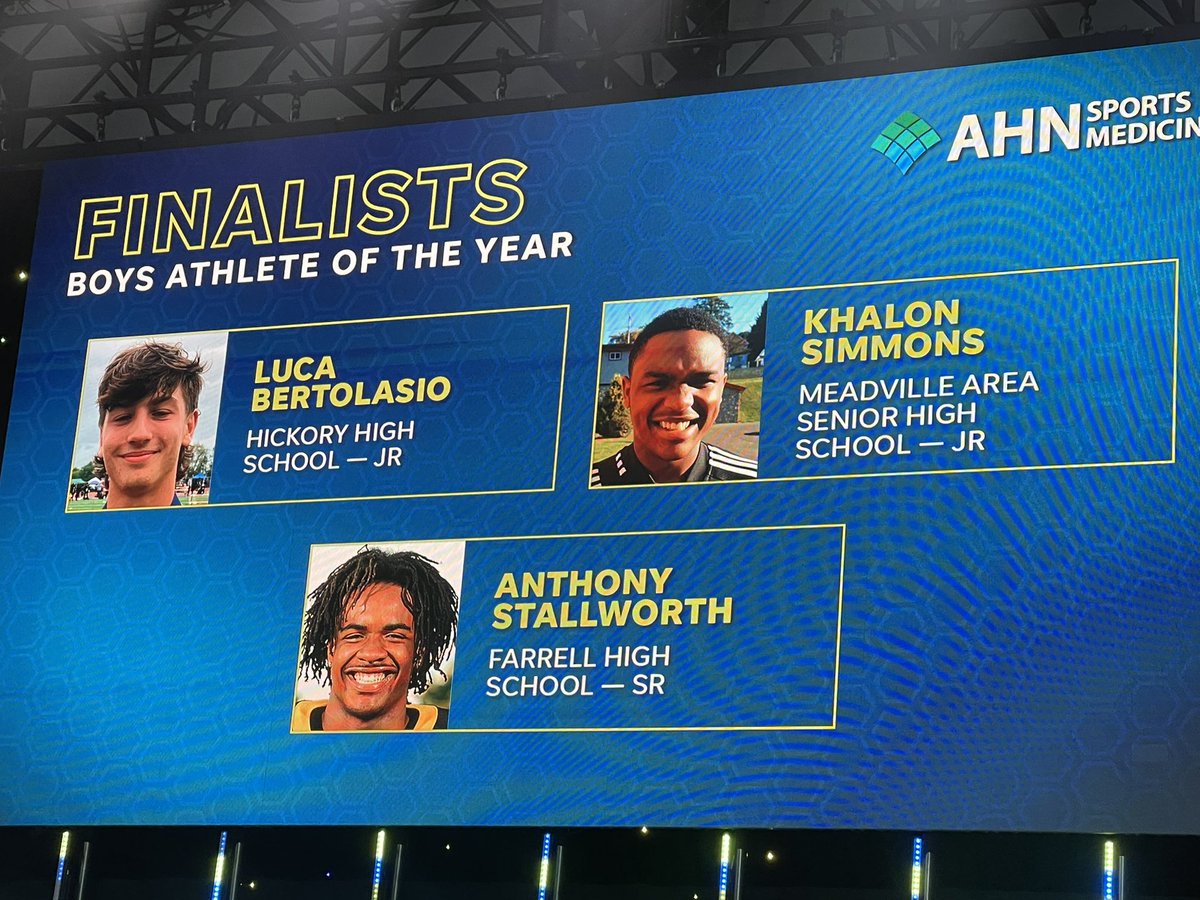 ETNreisenweber's tweet photo. The D-10 Male Athlete of the Year is Khalon Simmons of Meadville! #NWPAHSSA #USATODAYHSSA https://t.co/Yj8Zv55a1n