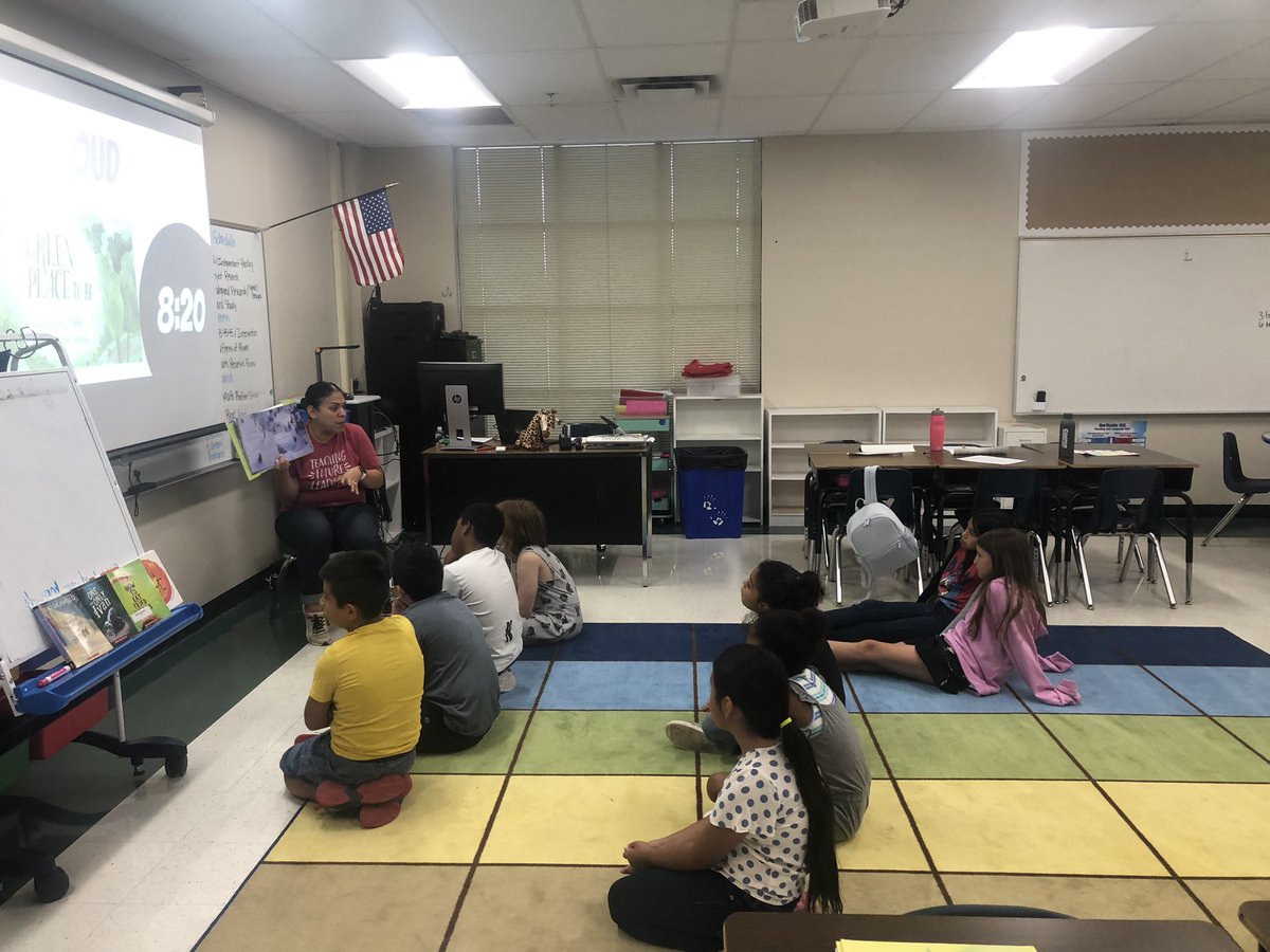 MVESummerSchool's tweet photo. Mrs. Trevino did a read aloud using “A Green Place to Be” &amp; an engaging discussion. @NISDMeadowVill @adrianag62 @NISDCable @NISDPassmore @NISDElemScience @nisdelemelar @LundquistJess https://t.co/QYYEpWHKAe