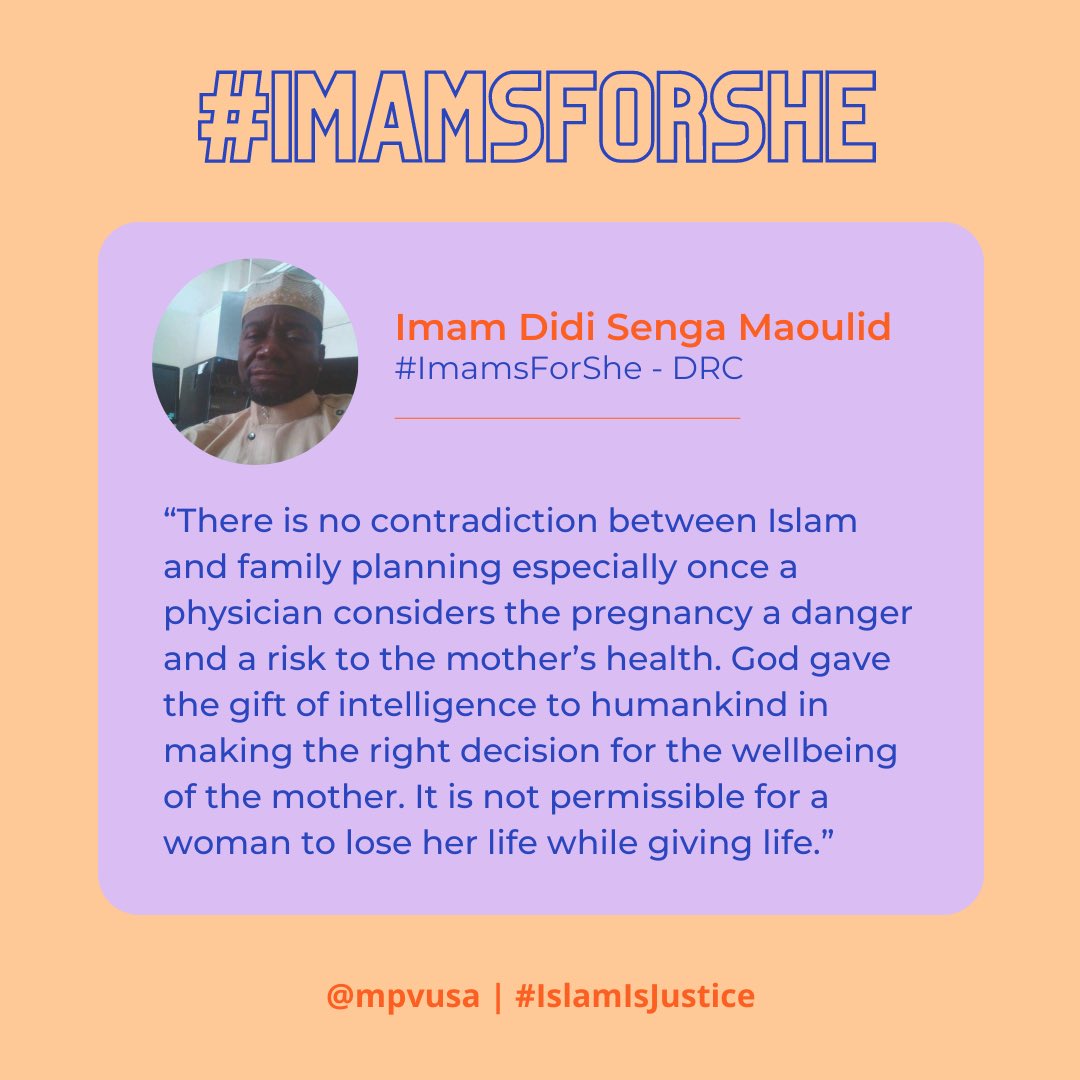 mpvusa's tweet photo. Our #ImamsForShe Champions, like Imam Maoulid, believe that women should be in complete control of their thoughts, expressions, and bodies, rather than the current gradient where the voices of women are silenced and their right to autonomy of their bodies is obstructed. https://t.co/DSmSF1pL1U