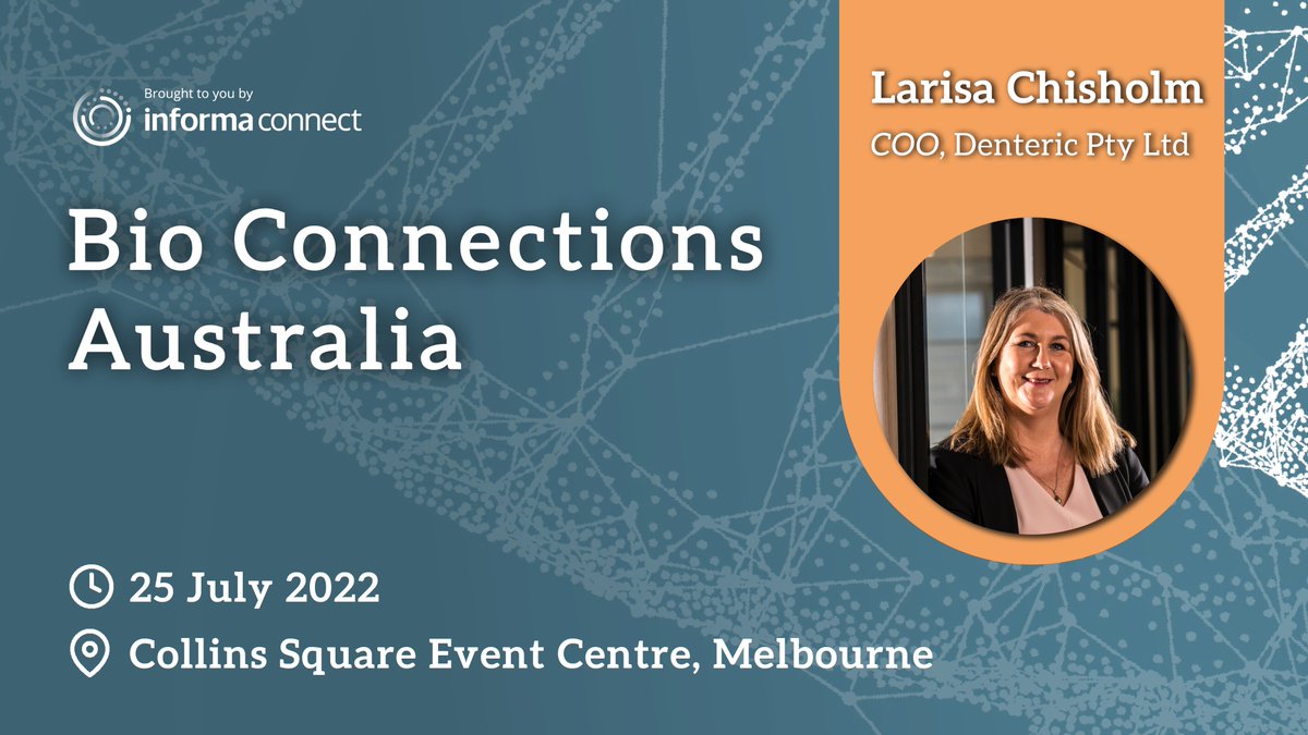 larisachisholm's tweet photo. Looking forward to speaking at Bio Connections Australia on the 25th July 2022. I hope you can join me for some networking and discussion. #bioconnectionsaus #InformaAustralia @FrankieBrewer The agenda and speakers can be viewed here: https://t.co/teTu53FIEu https://t.co/tmDjBi7WBS
