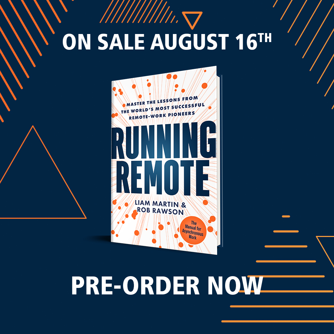RobertRawson's tweet photo. I am excited to announce my new book Running Remote! The async mindset manual, this will help you master fundamental differences between in-person and remote work. Running Remote is available for pre-order: https://t.co/DYrR4OZKA5 and will publish on August 16. #runningremotebook https://t.co/8GeRVRXnu6