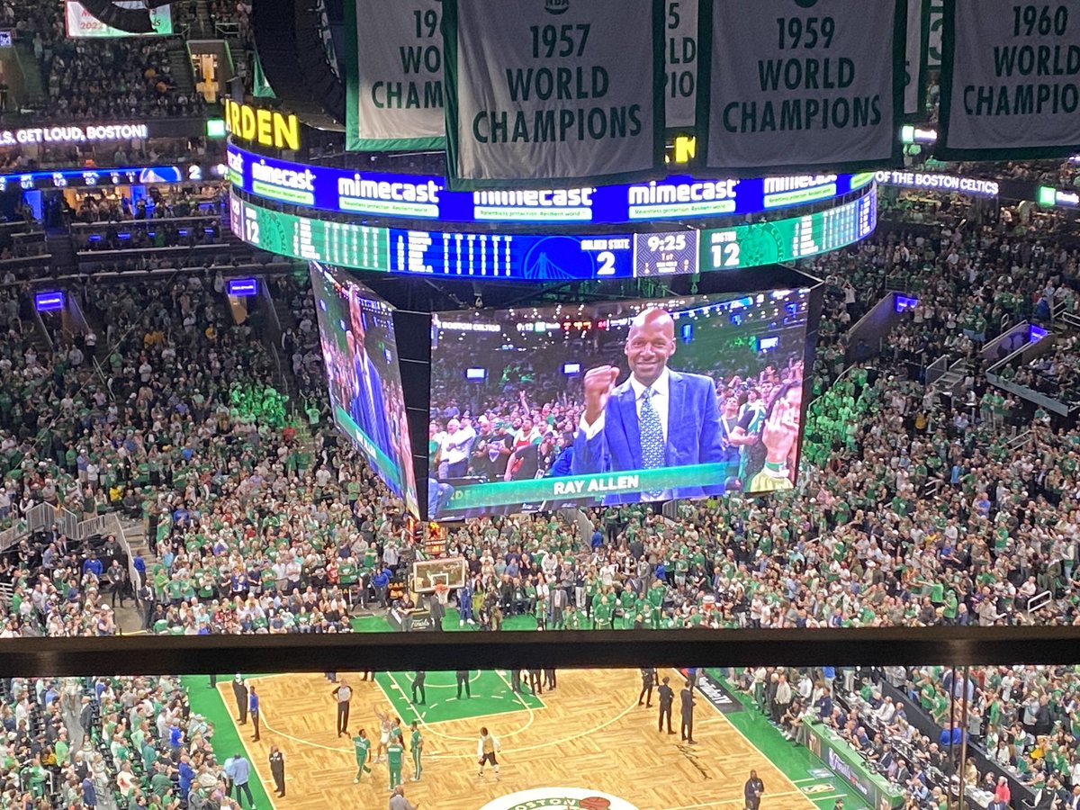 bostonTVguy's tweet photo. Former Celtic Ray Allen in the house. #AllAbout18 #BOSvsGS #NBA75 #Boston25 https://t.co/YzWVWELL09