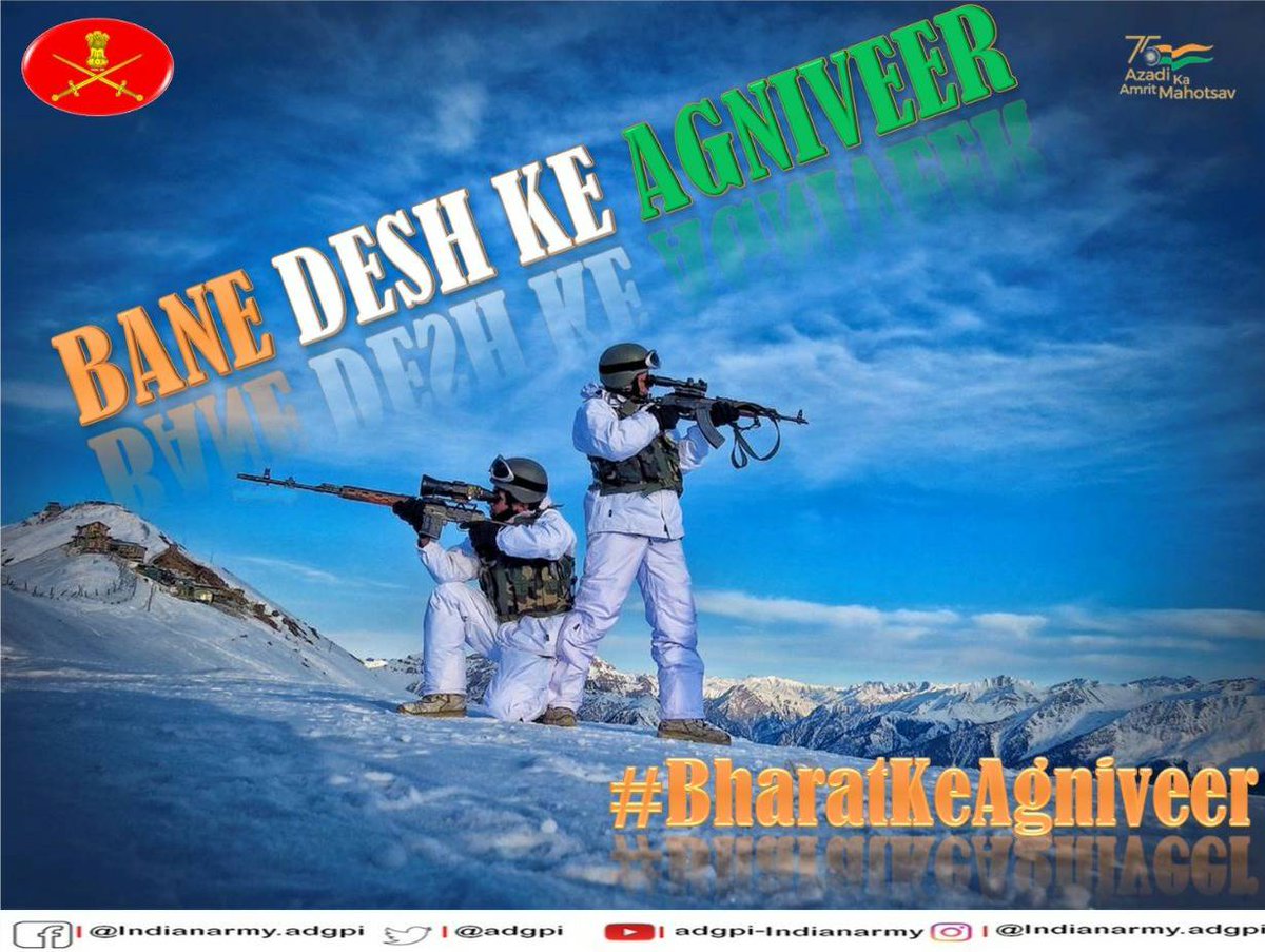 adgpi's tweet image. Be fearless, be the change
Be an #Agniveer

#FearlessFriday
#BharatKeAgniveer
#IndianArmy