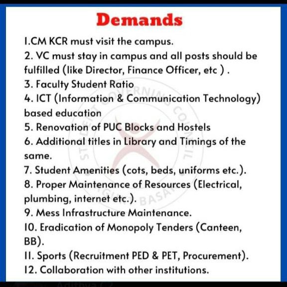 sgc_rguktb's tweet photo. Bringing this to your kind notice, we expect your support for this peaceful protest aimed at sustainable @RguktBasar 
The information is clearly mentioned in the attached images.

#VisitRGUKT #ConsiderRGUKT #IIITBasar https://t.co/UE4gPvahbE