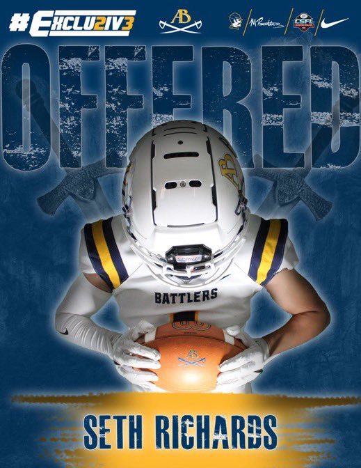 blessed to receive my first collegiate offer from Alderson Broaddus University! thank you @CoachPerotti. @BattlerSprintFB #ESCLU2IV3 #TakeOFF #READYFORBATTLE