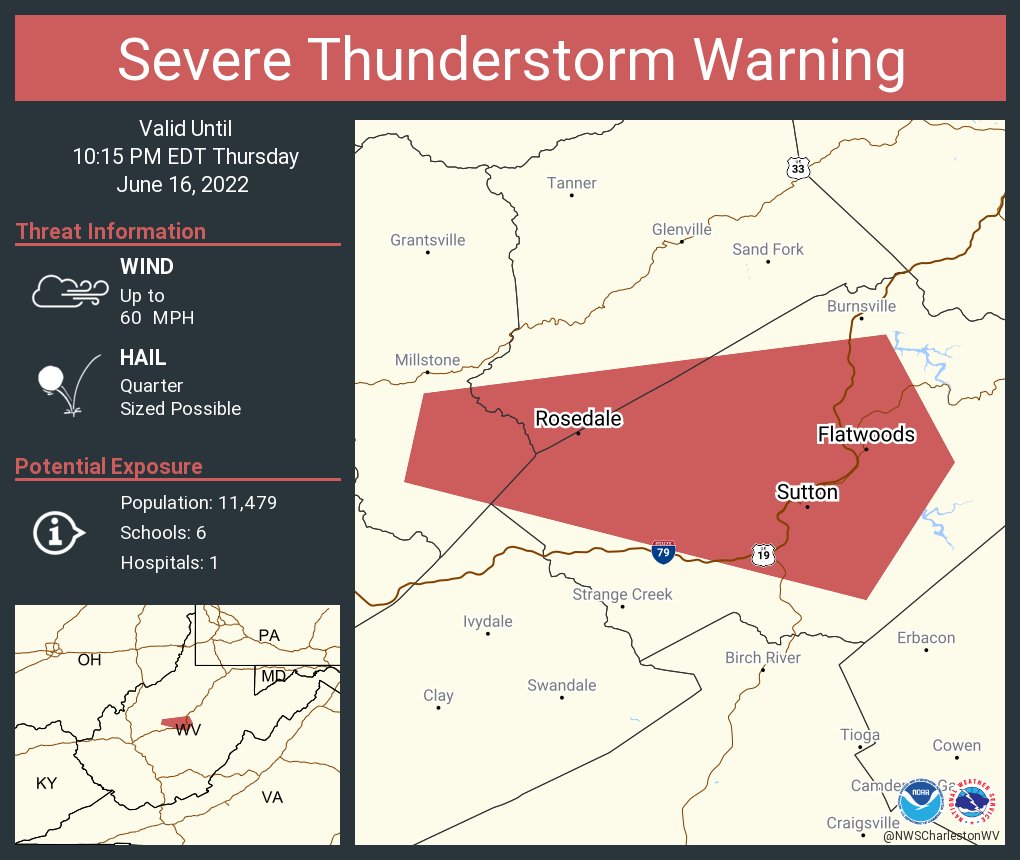 NWS Severe Tstorm on Twitter "Severe Thunderstorm Warning including