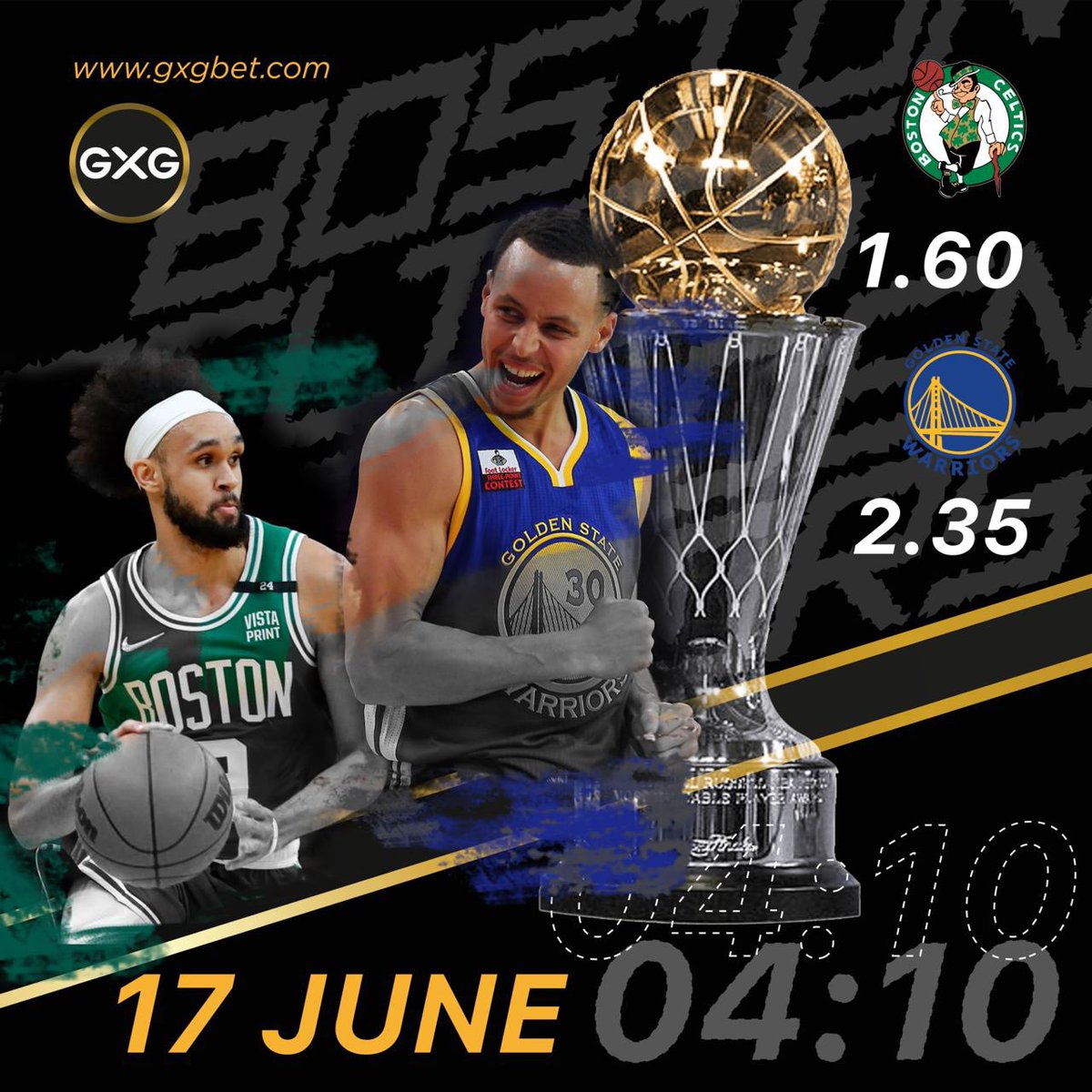 Boston Celtics  vs.  Golden State Warriors

Welcome bonuses for sports betting:
+ 100% on first deposit 🔥💸🎁

Catch cool odds and place your bets at GXG Bet

Follow the link below and place your bets! ⚡️👇
gxgbet.com
#NBA #sports #betting #gxgbet #casino #defi