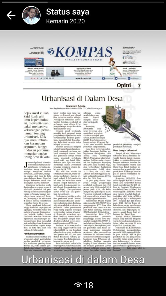 Urbanisasi di Dalam Desa
<a href="/jokowi/">Joko Widodo</a> 
<a href="/halimiskandarnu/">ABDUL HALIM ISKANDAR</a>
@Kemendespdtt
<a href="/malik_haramain/">malikharamain</a>
<a href="/imansyukri/">Iman Sukri</a>
<a href="/taufikmadjid71/">IG : taufik.madjid</a>
<a href="/azzameldzikrie/">#SantriIndonesia</a>
<a href="/P3MDKalteng/">P3MD PROV KALTENG</a> 
<a href="/P3MDBarsel/">P3MD BARSEL KALTENG</a>